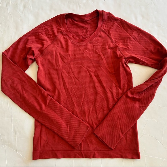 Lululemon orange Long swiftly Sleeve Top - Picture 1 of 2